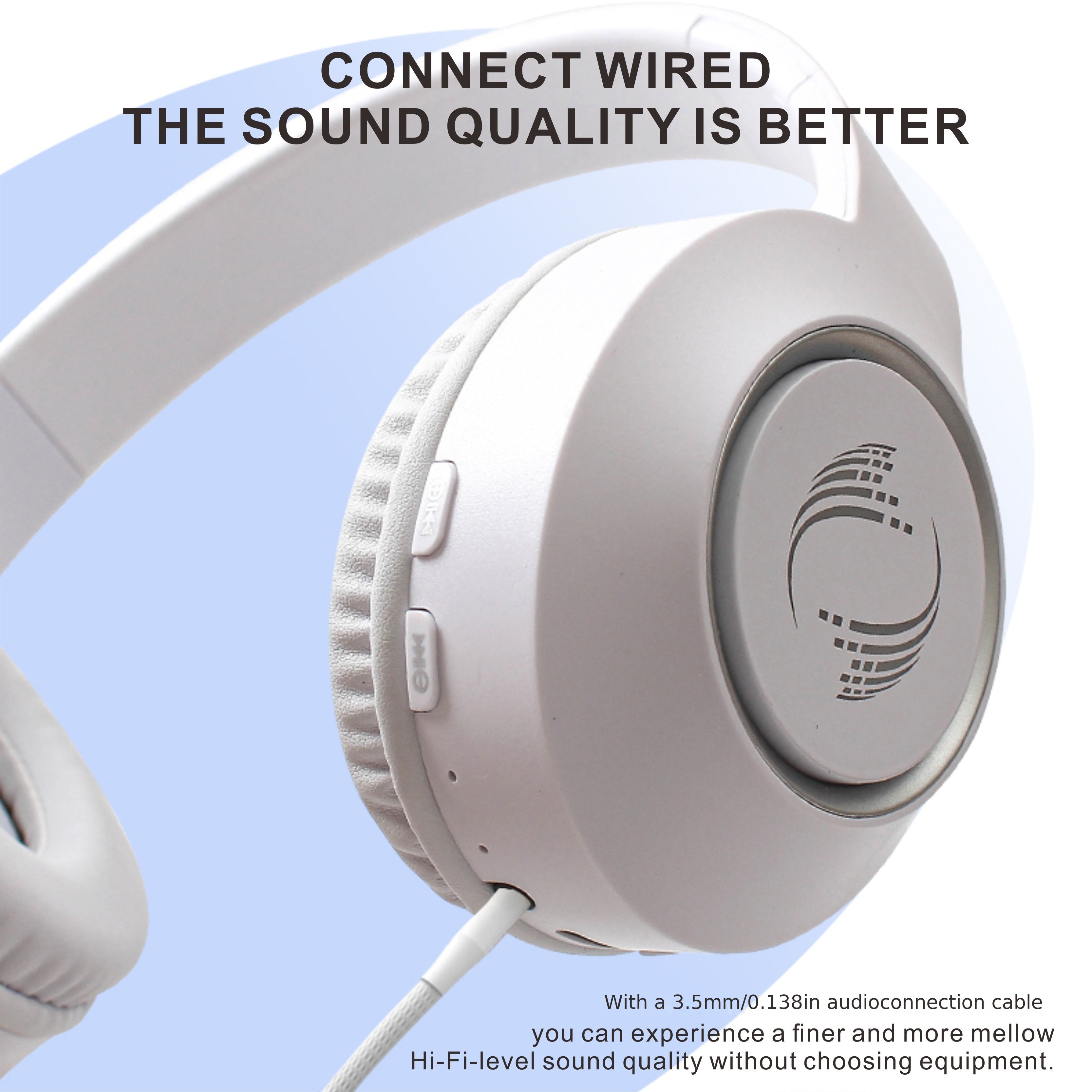 Wireless Over-Ear Headphones with LED Lights Long Battery Life High Fidelity Stereo for Gaming Running Adults