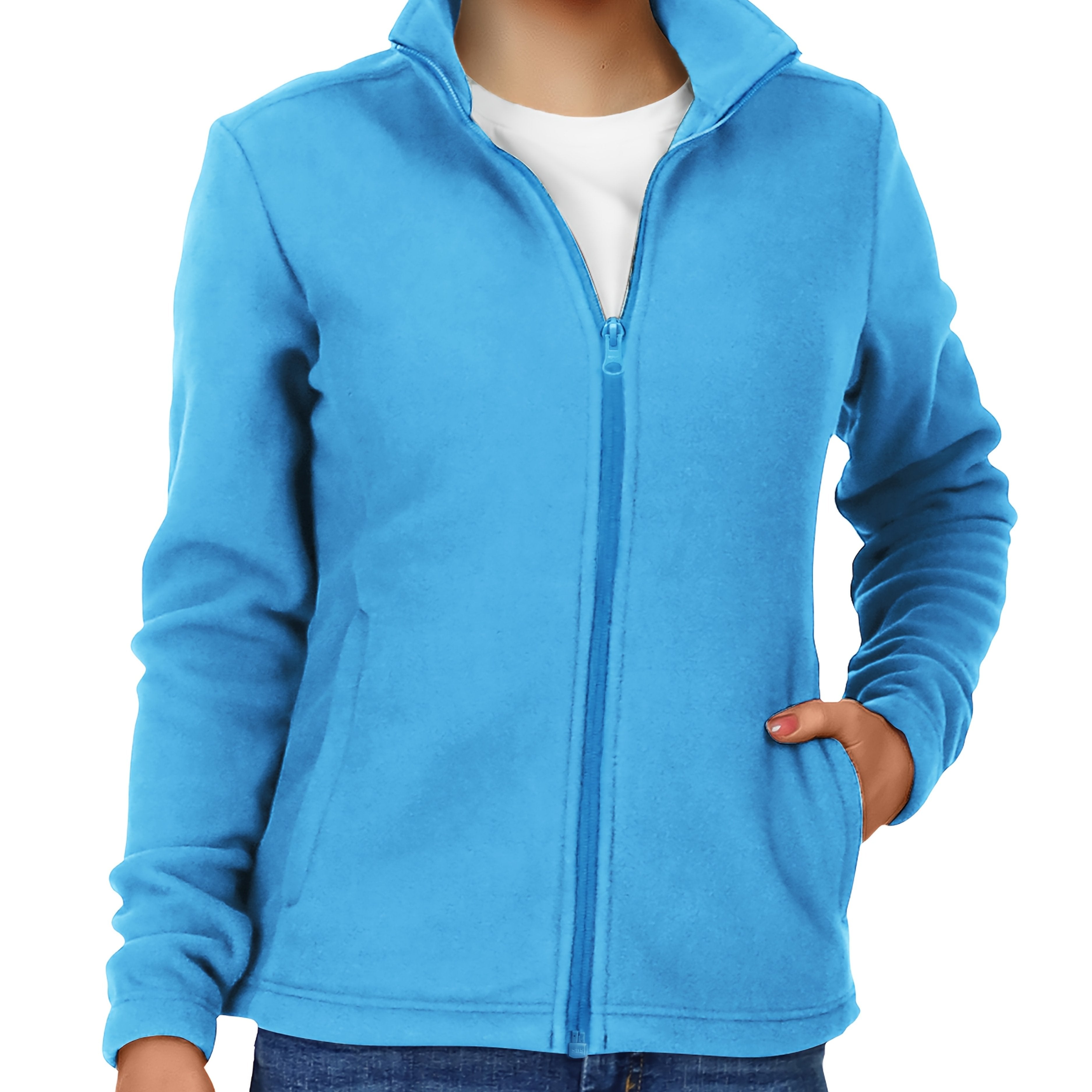 Women’s Fleece Jacket Full-Zip Warm Soft Polar Plus Size Winter Coat