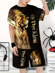 Boys' Kids Casual 3D Printed Polyester T-Shirt and Shorts Set for Spring Summer