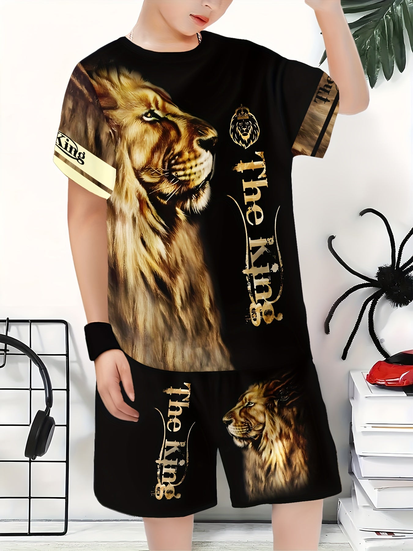 Boys' Kids Casual 3D Printed Polyester T-Shirt and Shorts Set for Spring Summer