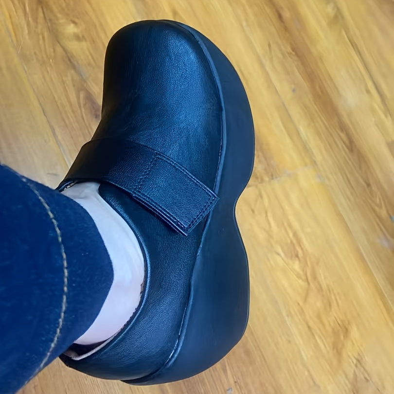 Women's Chunky Platform Shoes Wedge Sole Non-Slip Rubber Flats