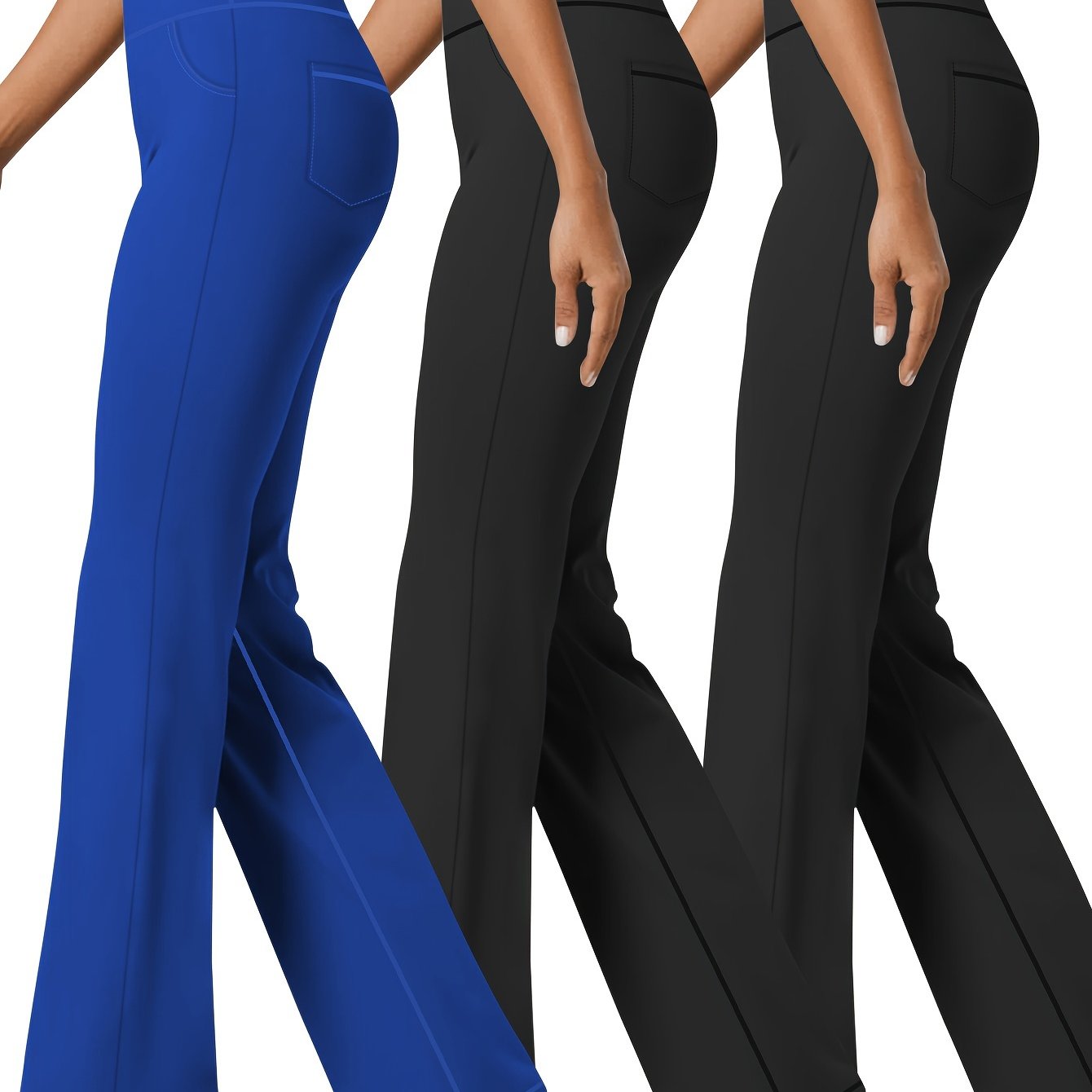 Women's Plus Size High-Waisted Flare Yoga Leggings Casual Sports Pants