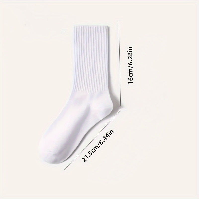 10 Pairs White Sports Socks Breathable Moisture-Wicking All-Season for Men Women