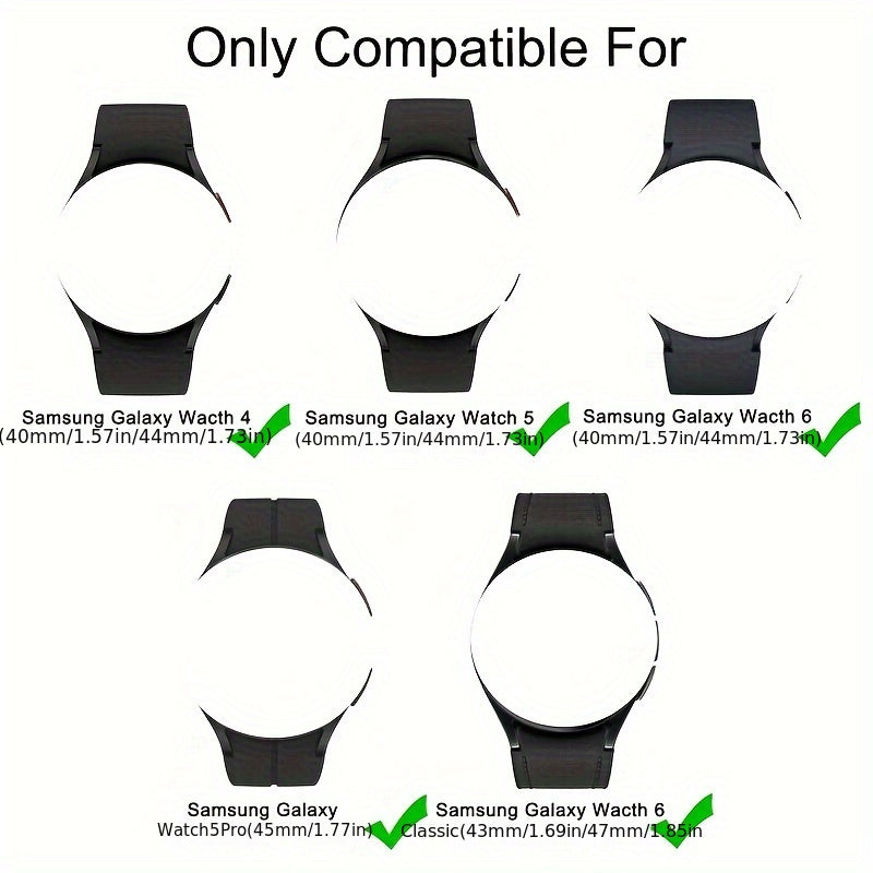 Resin Smartwatch Band with Deployant Clasp Elastic Strap for Men Women Compatible with Galaxy Watch 4 5 6 Classic