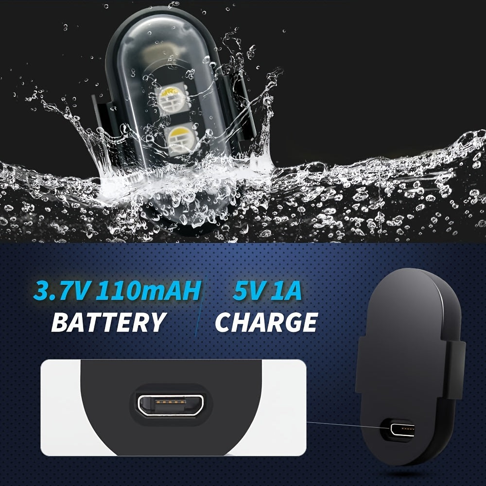 Светодиодная лента для самолётов с пультом дистанционного управления, 8 цветов, зарядка через USB для автомобиля, мотоцикла, дрона, велосипеда, IP65