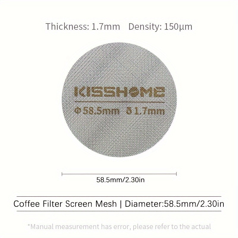 316 zanglamas po'latdan yasalgan qayta ishlatiladigan espresso puck ekran, issiqqa chidamli, 51mm, 53.5mm va 58.5mm diametrlarida mavjud. Breville mashinalari va 51mm, 54mm, va 58mm portafilterlar bilan mos keladi. Qahva aksessuarlarini o'z ichiga oladi.