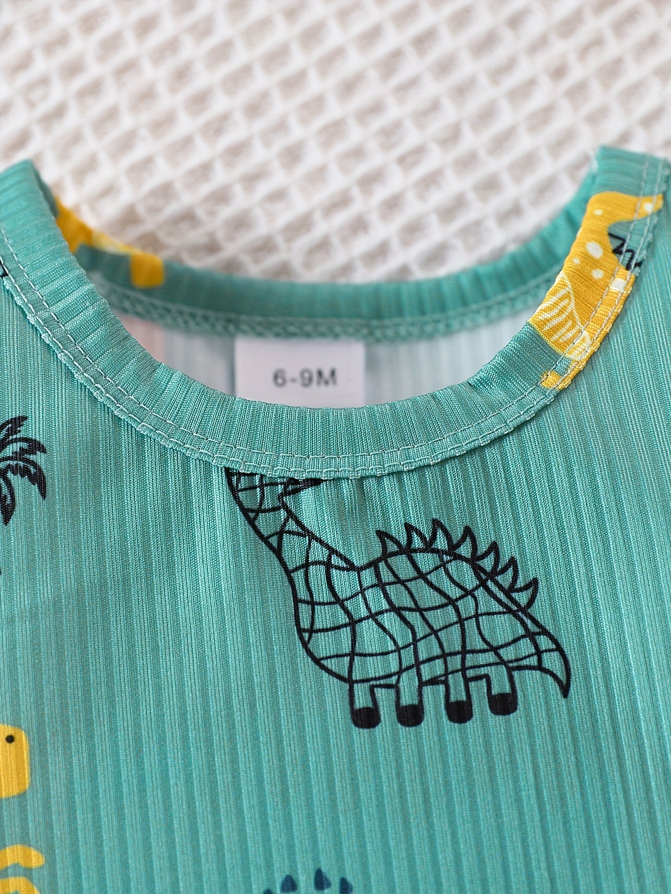 Детский летний набор безрукавки и шорт с принтом динозавра для мальчиков