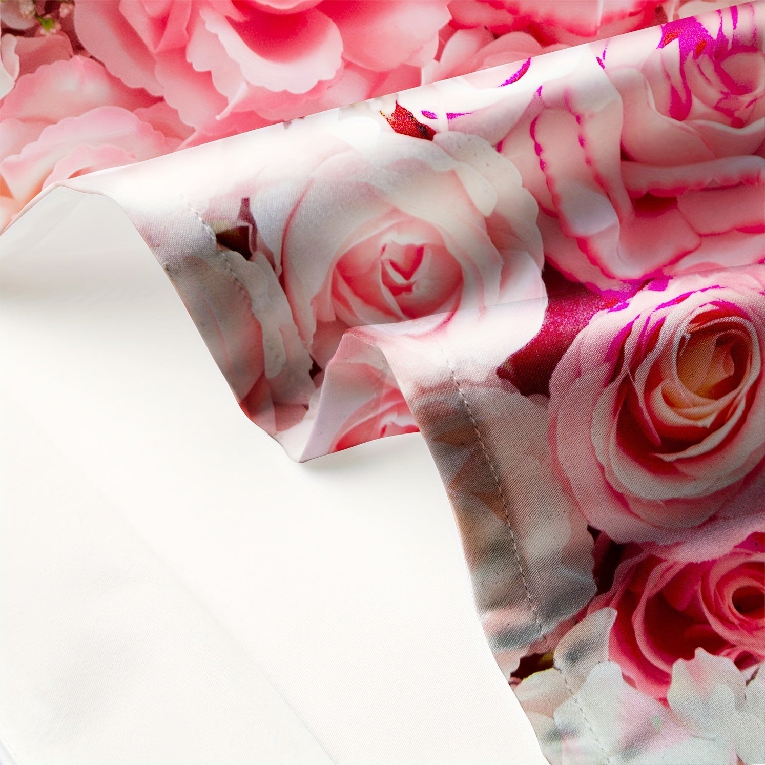 Satin Pillowcase for Hair and Skin Floral Pattern 50x66cm Envelope Closure