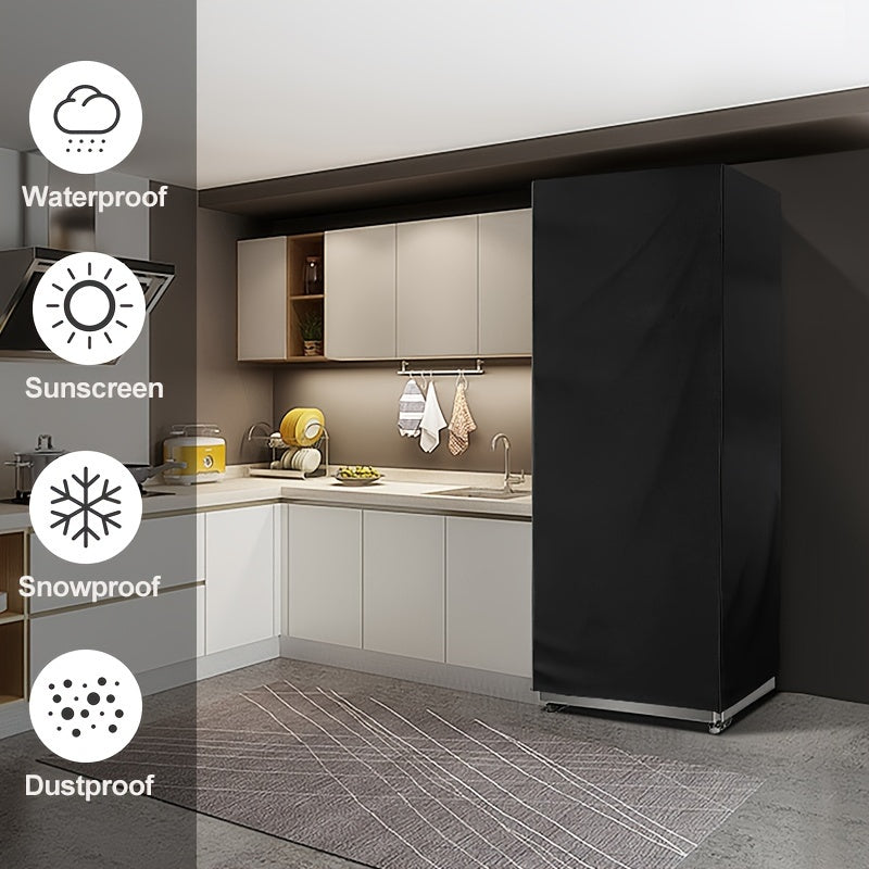 Outdoor Polyester Refrigerator Cover Waterproof Dustproof Vertical Stand Protector