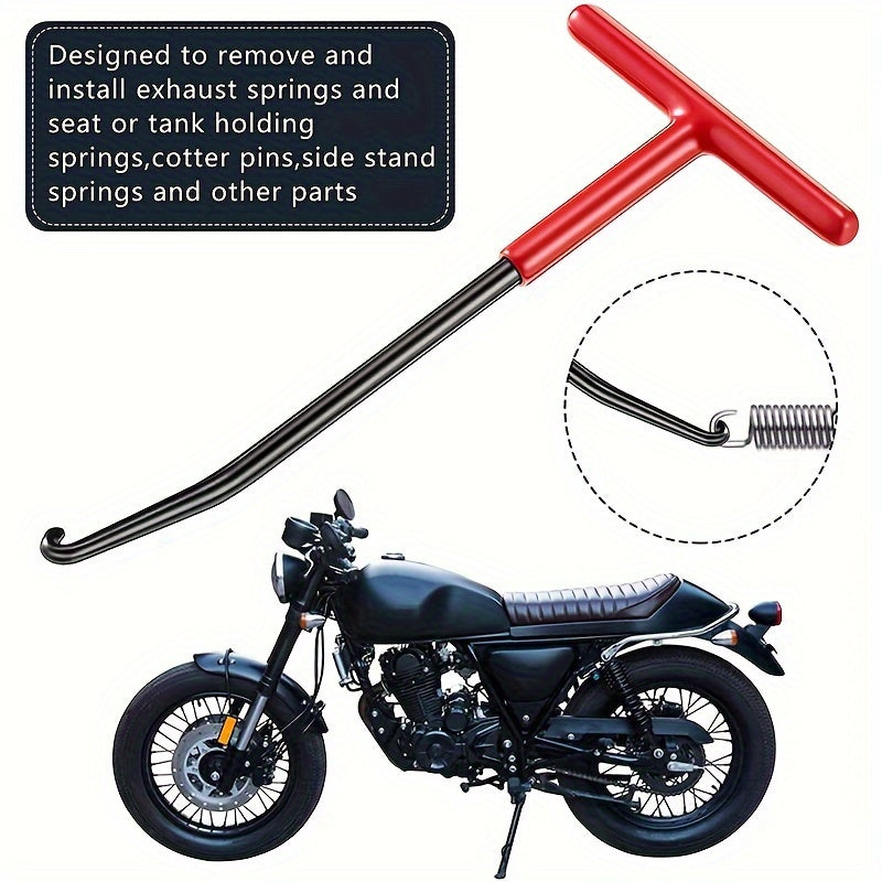 Universal Motorcycle Exhaust Pipe Spring Hook T-Shaped Handheld Puller Repair Tool