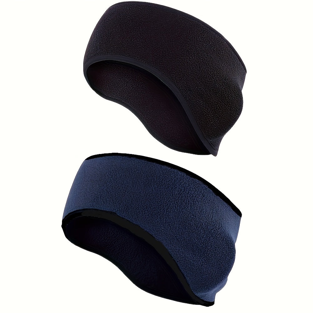 Stretchable Polyester Ear Warmer Headband for Women Windproof Ear Flaps 2-Pack