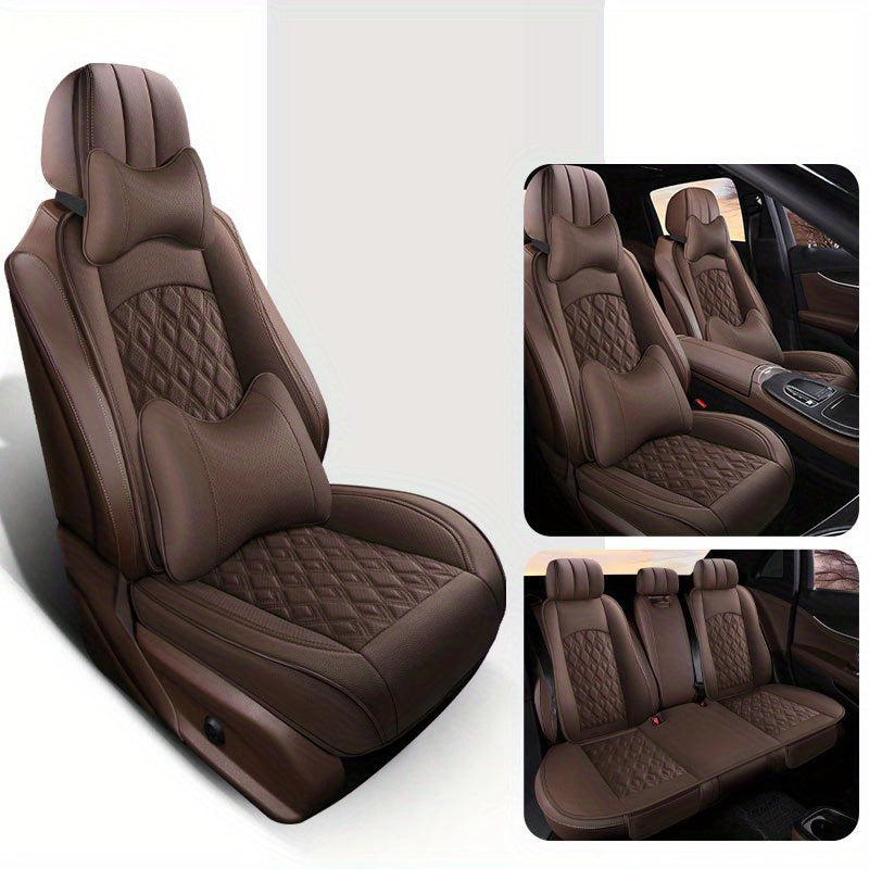 Car Seat Cover Universal PU Leather Breathable All-Season Cushion