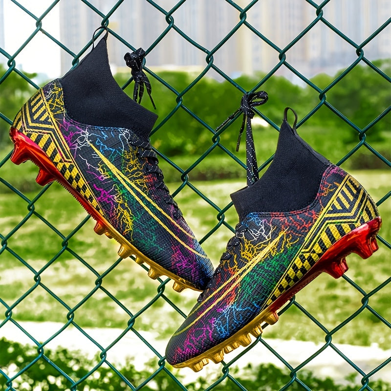 Men's High Top Football Shoes Indoor Outdoor Spikes Non Slip Sports Sneakers