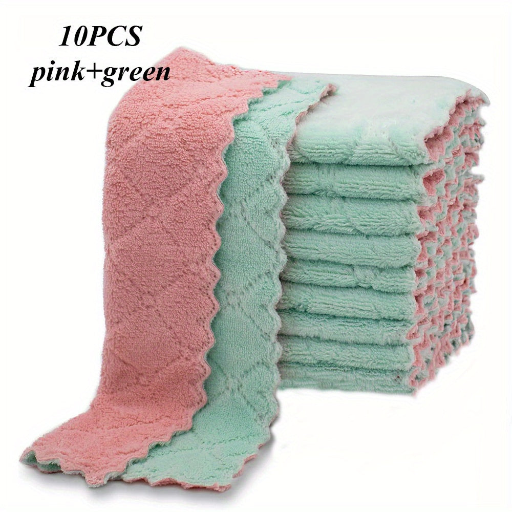 10-Piece Kitchen Towel and Dishcloth Set in Assorted Colors for Cooking and Baking