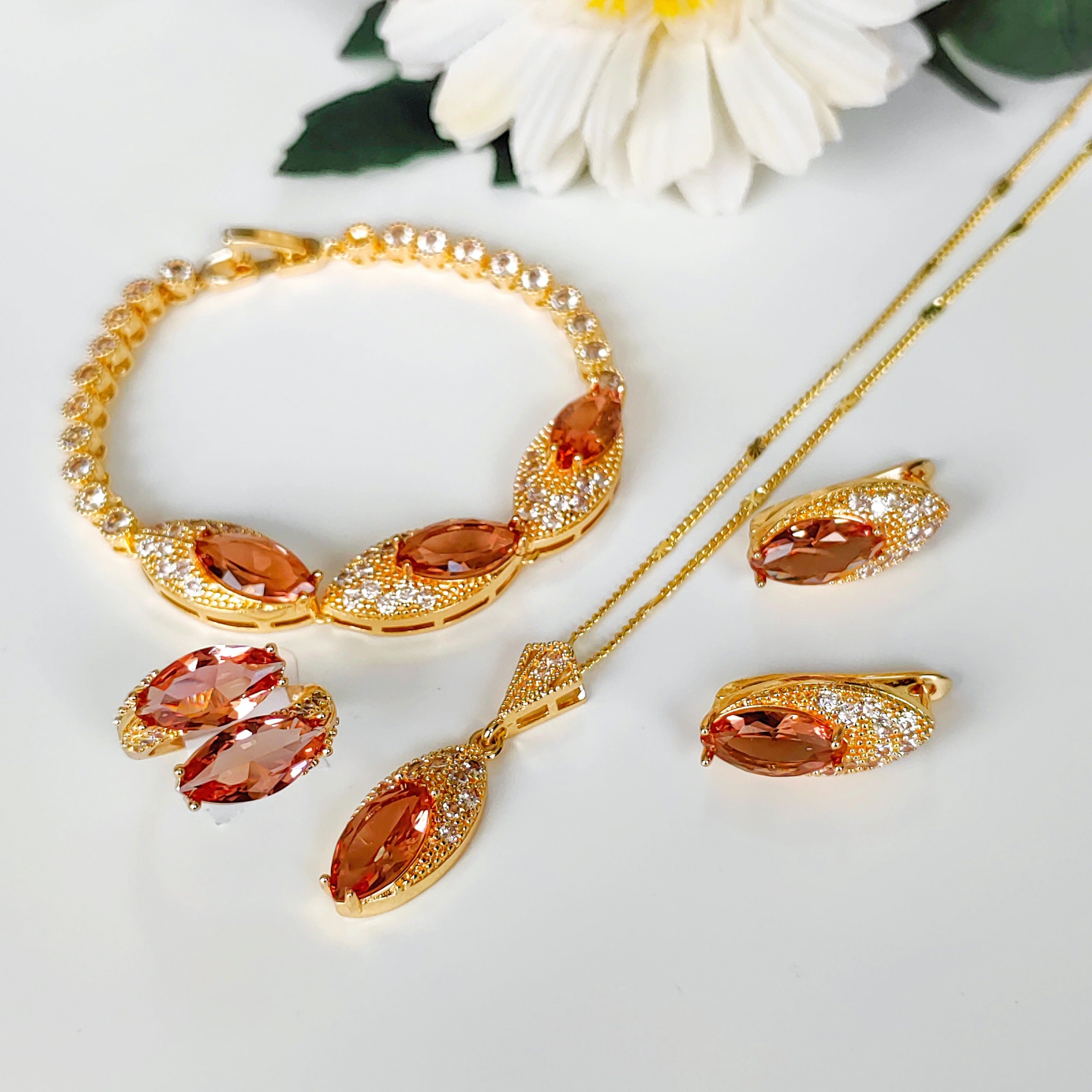 Color-Changing Jewelry Set with Synthetic Sudanite Earrings Pendant Rings Bracelets for Women