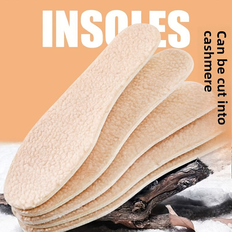 Women Men Winter Insulation Alpaca Shoe Insoles Thick Plush Warm Padding