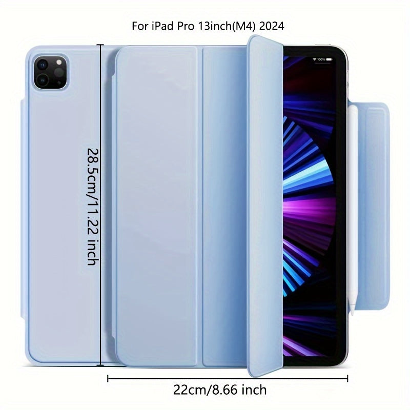 iPad Mini 6, Air 4/5, Pro 11 2022, Air 6 11inch 2024 uchun sun'iy charm aqlli qop. Qalam ushlagichi, kuchli magnit yopilishi va ultra ingichka dizayni bilan egiluvchan qattiq qopqoqni o'z ichiga oladi.