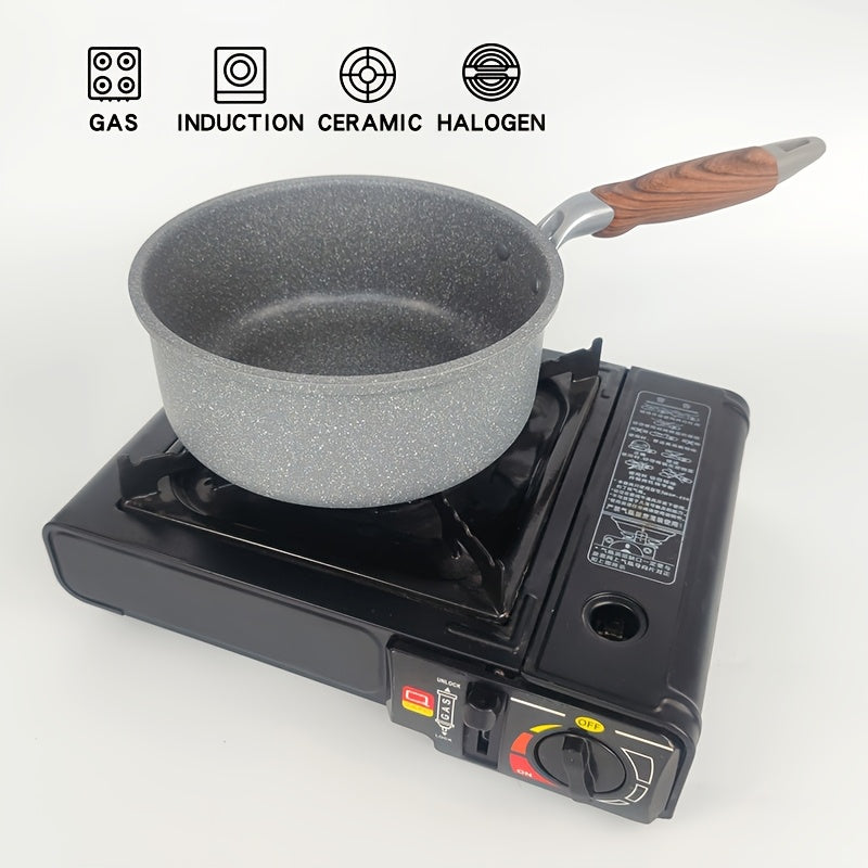 Aluminum Soup and Milk Pot with Glass Lid Non-Stick Easy to Clean for Omelets Soups Noodles