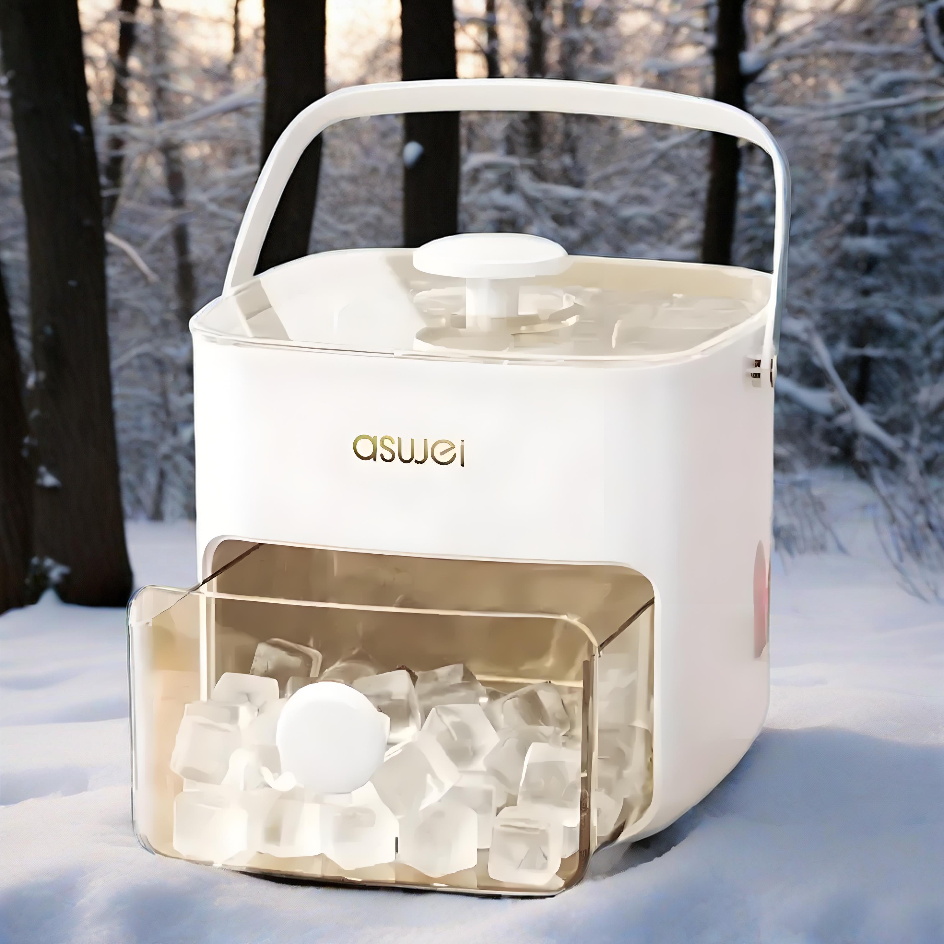 Portable Manual Ice Maker for Family Gatherings Large Capacity Durable