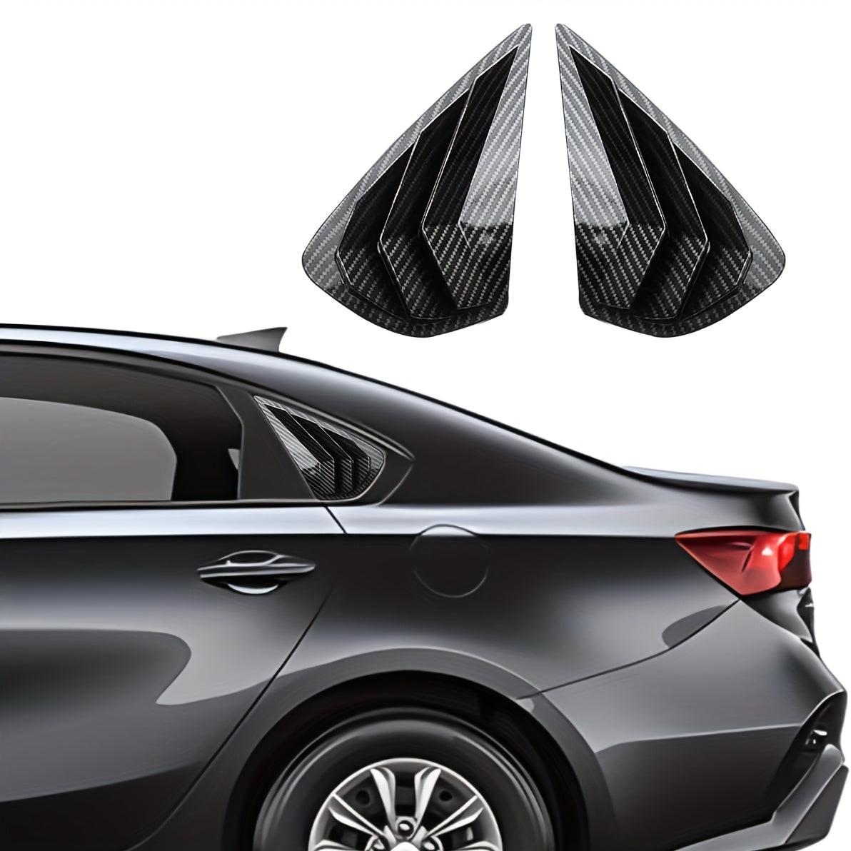 2Pcs Rear Side Window Shutter Sunshade Cover for Car Vent Trim
