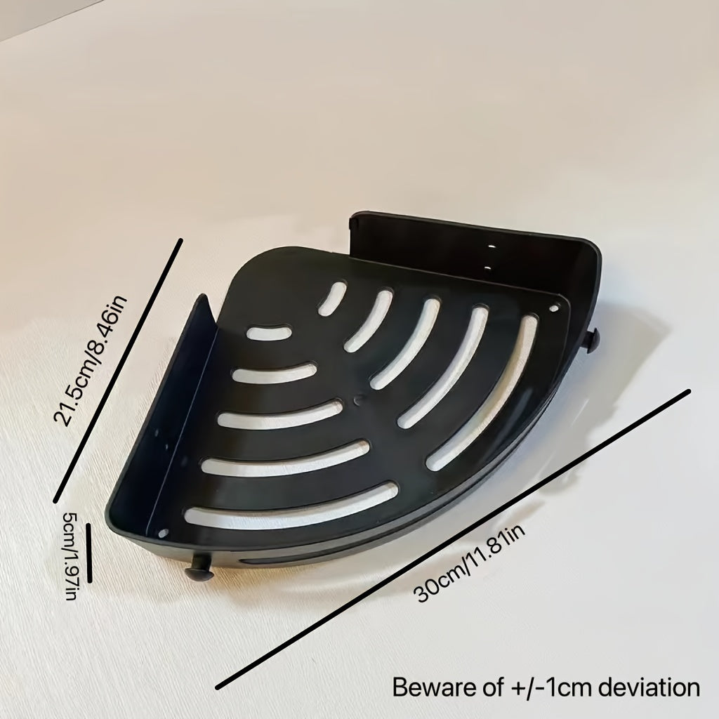 Juego de 3 estantes de esquina de plástico para baño y cocina, almacenamiento colgante