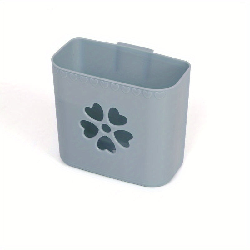 Punch-Free Wall Storage Rack Rectangular Plastic Organizer for Kitchen Bathroom Bedroom