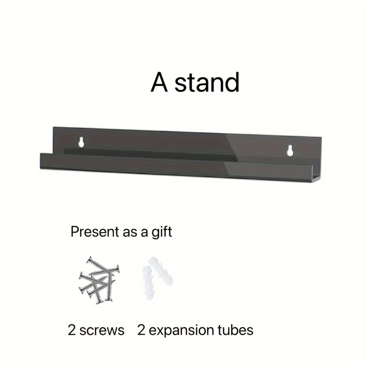 12-Inch Acrylic Record Rack Wall Mount Black for CDs and Vinyl Storage