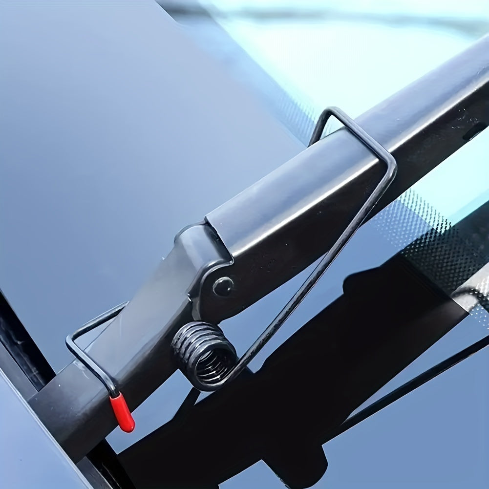 Universal Fit 2-Piece Car Wiper Arm Spring Enhancer Set Black Easy to Install