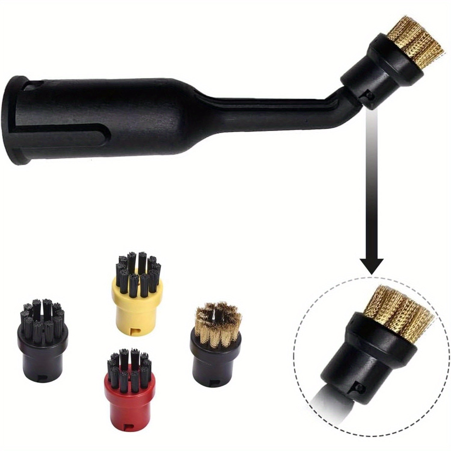 Steam Cleaner Accessories Set 8 Pieces for Multiple Models with Brushes and Nozzles