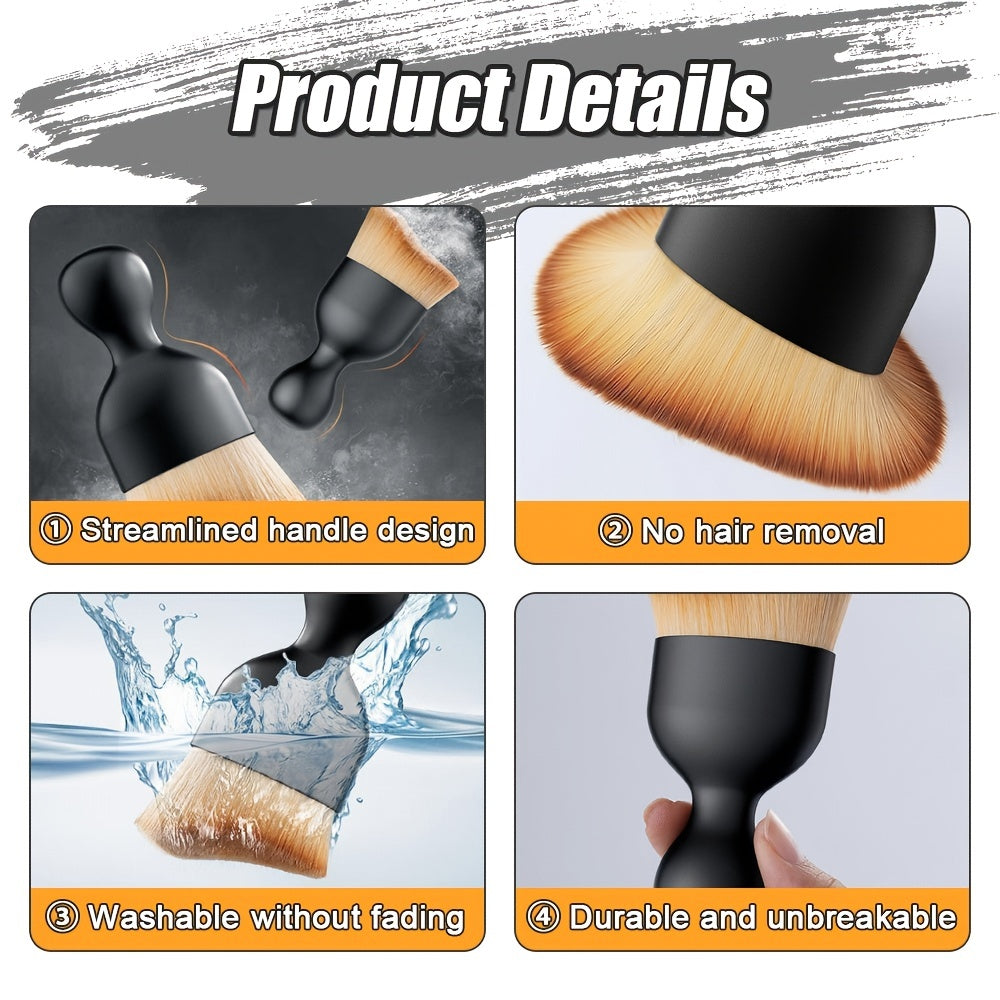 Cepillo de limpieza para interiores de coche de microfibra, herramienta compacta de cerdas suaves para detalles