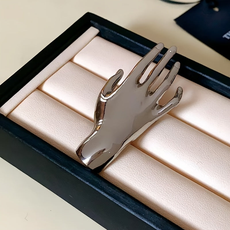 Gold Palm Brooch Pin for Women and Men Luxurious Accessory