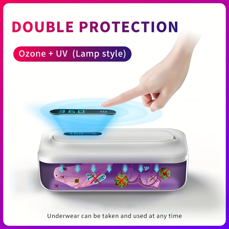 UV Ozone Cleaner Lamp with Detachable Tube 360° Sterilization Rechargeable White