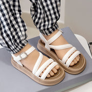 Girls' Quick-Dry Striped PVC Sandals with Adjustable Hook-and-Loop Closure for Beach and Outdoor Activities