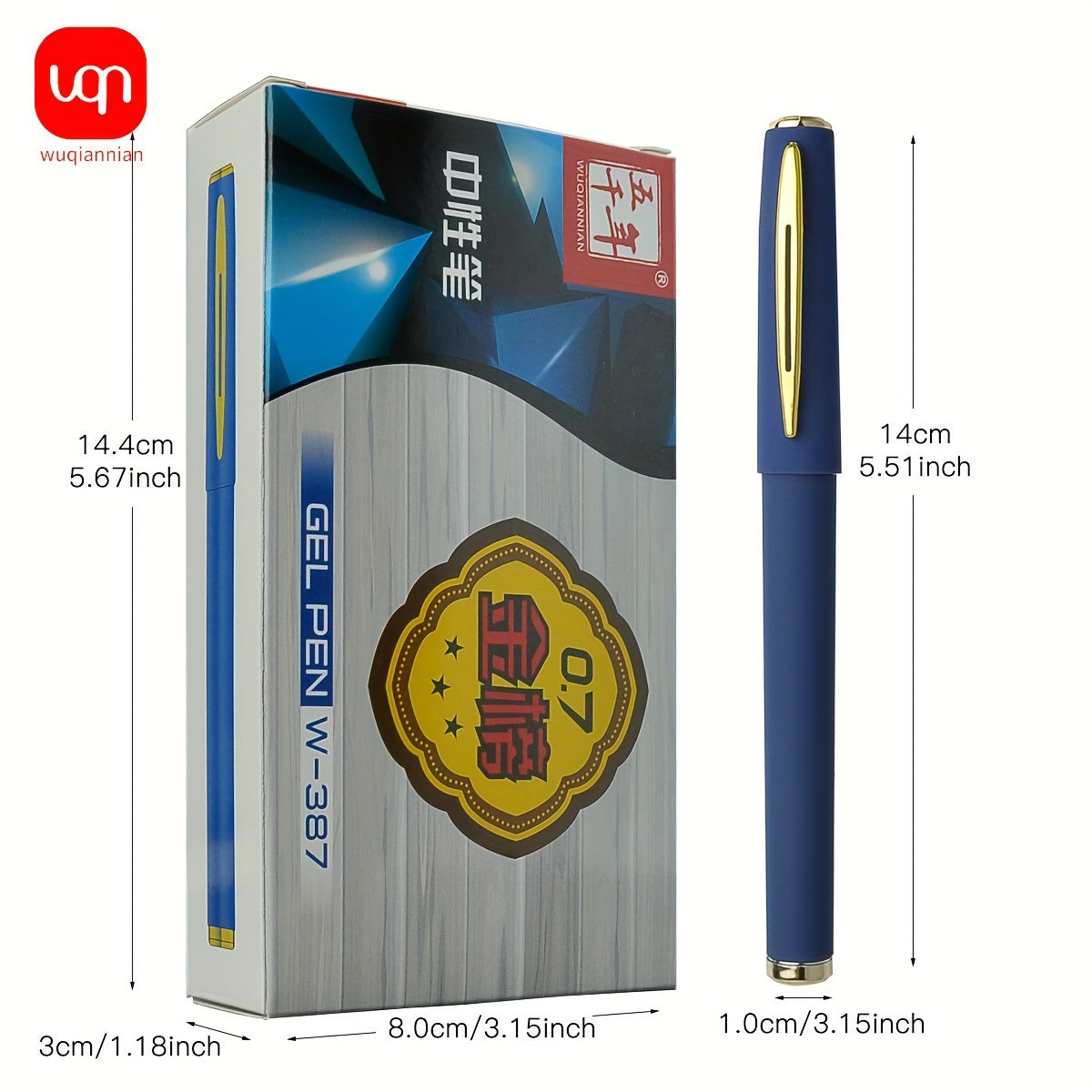 3/6pcs Large Blue Matte Gel Pens 0.7mm Bullet Tip Smooth Writing Office School