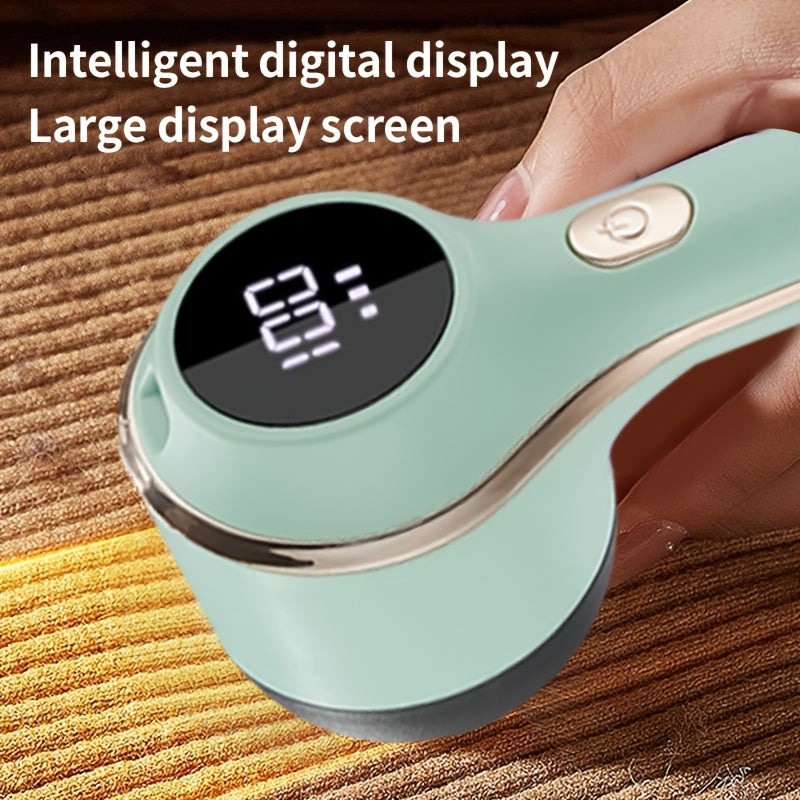 USB Rechargeable Fabric Shaver with LED Display Portable Lint Remover for Clothes Furniture
