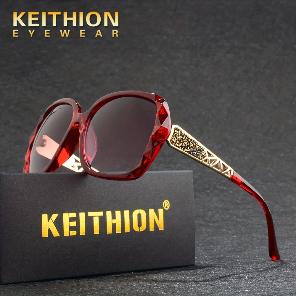 Gafas de sol vintage para mujer con lentes de gradiente y caja de regalo