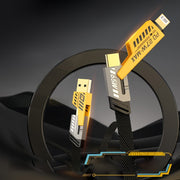 iPhone va planshetlar uchun 47.24 dyuym tekis mato USB Type-C va Lighting zaryadlash kabeli