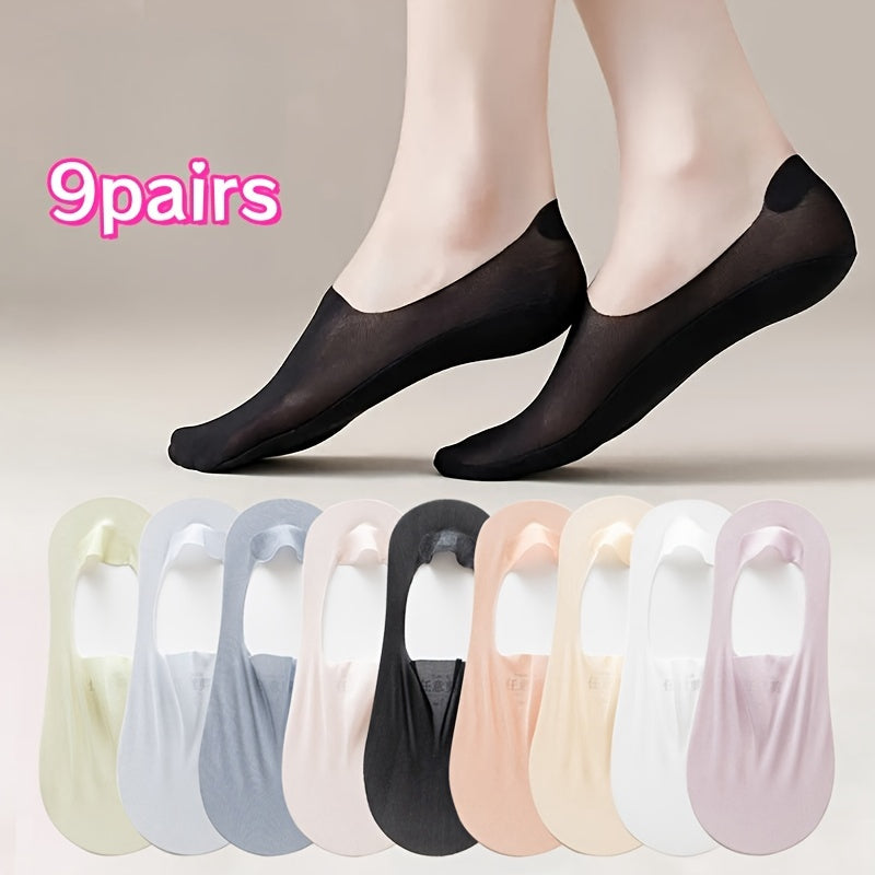 8 pares de calcetines cortos de malla argyle para mujer, transpirables, de punto