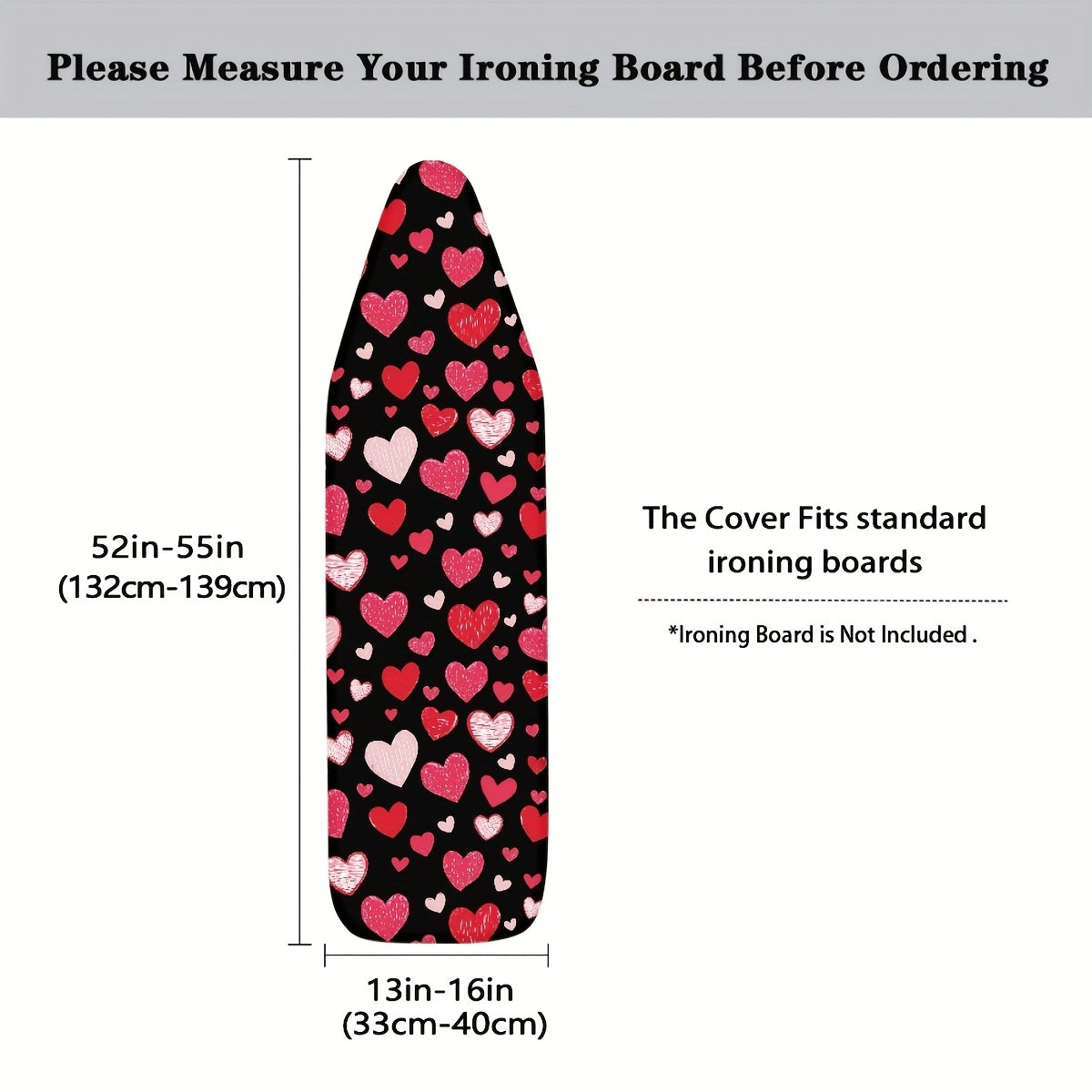 Cubierta de tabla de planchar con corazón, mariposa y conejito para el Día de San Valentín, tela PET duradera