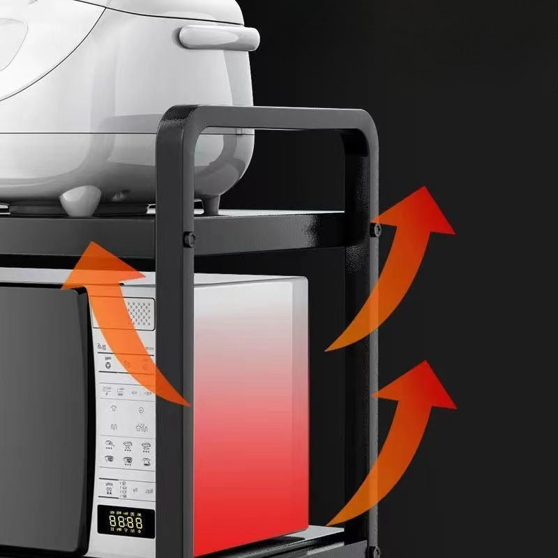 Retractable Multi-Layer Kitchen Storage Rack for Microwave and Oven Organizer