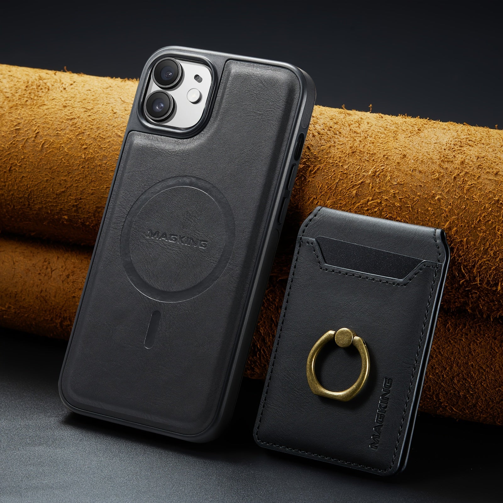 Detachable Faux Leather Phone Case with Magnetic Card Slots Kickstand RFID Blocking for iPhone 12-16 Pro Max Plus