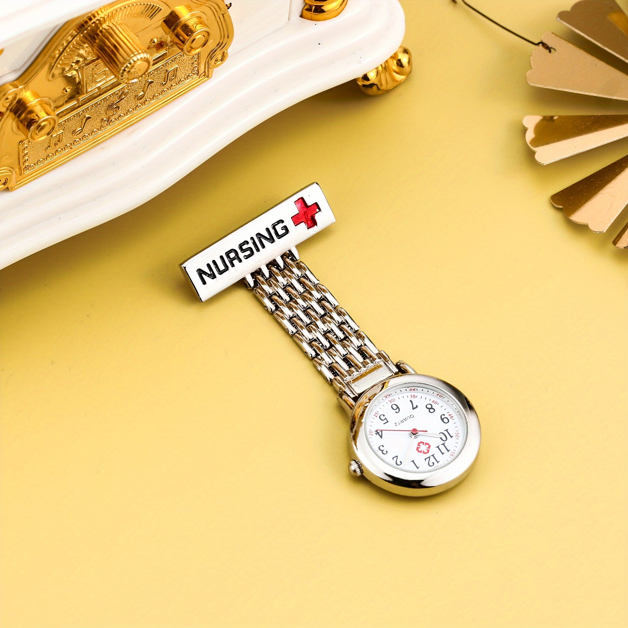 Broche reloj de pulsera Nurse Quartz para profesionales médicos, reloj de bolsillo o de fob