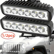 Luces LED universales para coche 1/2 piezas, súper brillantes, cubierta negra, fuera de carretera, SUV, camión