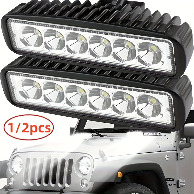 Luces LED universales para coche 1/2 piezas, súper brillantes, cubierta negra, fuera de carretera, SUV, camión