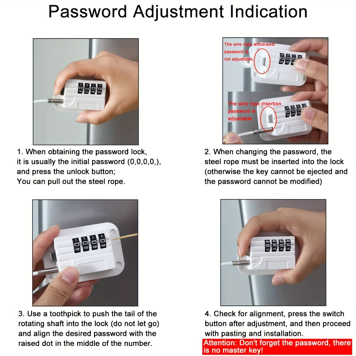 Kids Safe Refrigerator Lock with Combination No Drill Needed for Kitchen Cabinets and Drawers