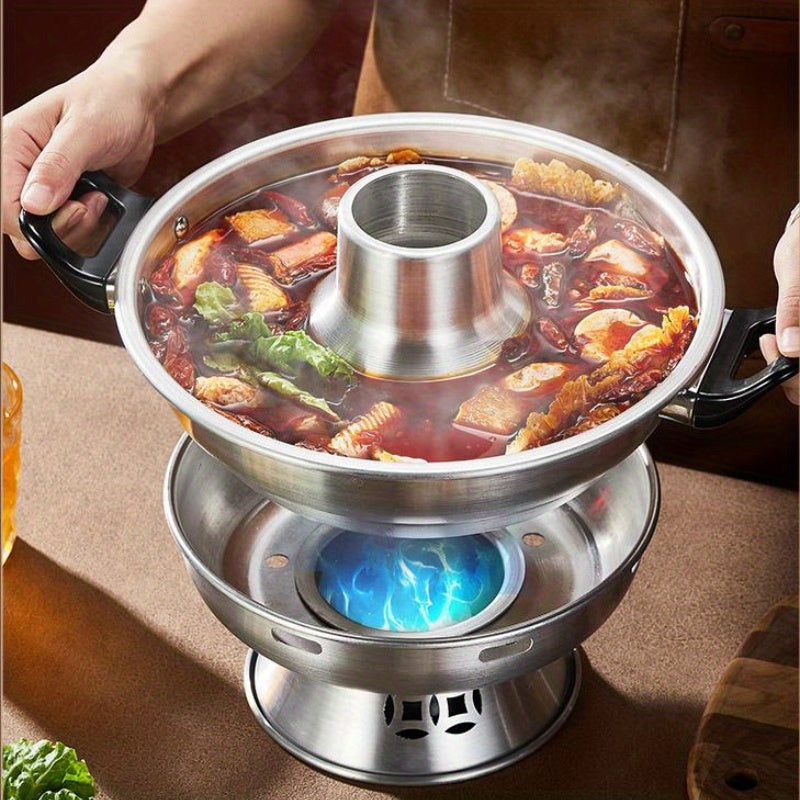 Portable Aluminum Hot Pot Set for Camping and Family Gatherings