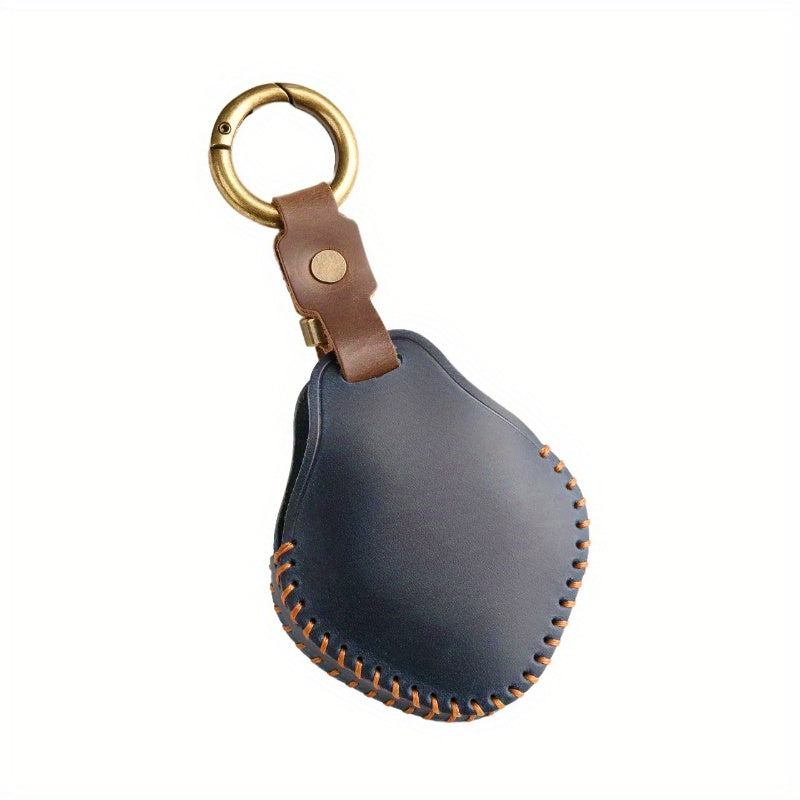 Car Remote Key Fob Cover Leather Case with Keyring for Car Protection