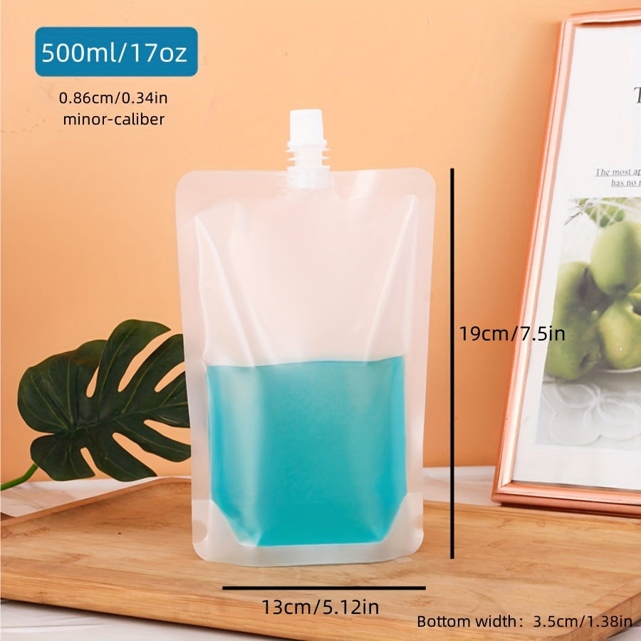 Pack of 50 Frosted Matte Liquid Nozzle Bags for Beverage and Soy Milk Packaging