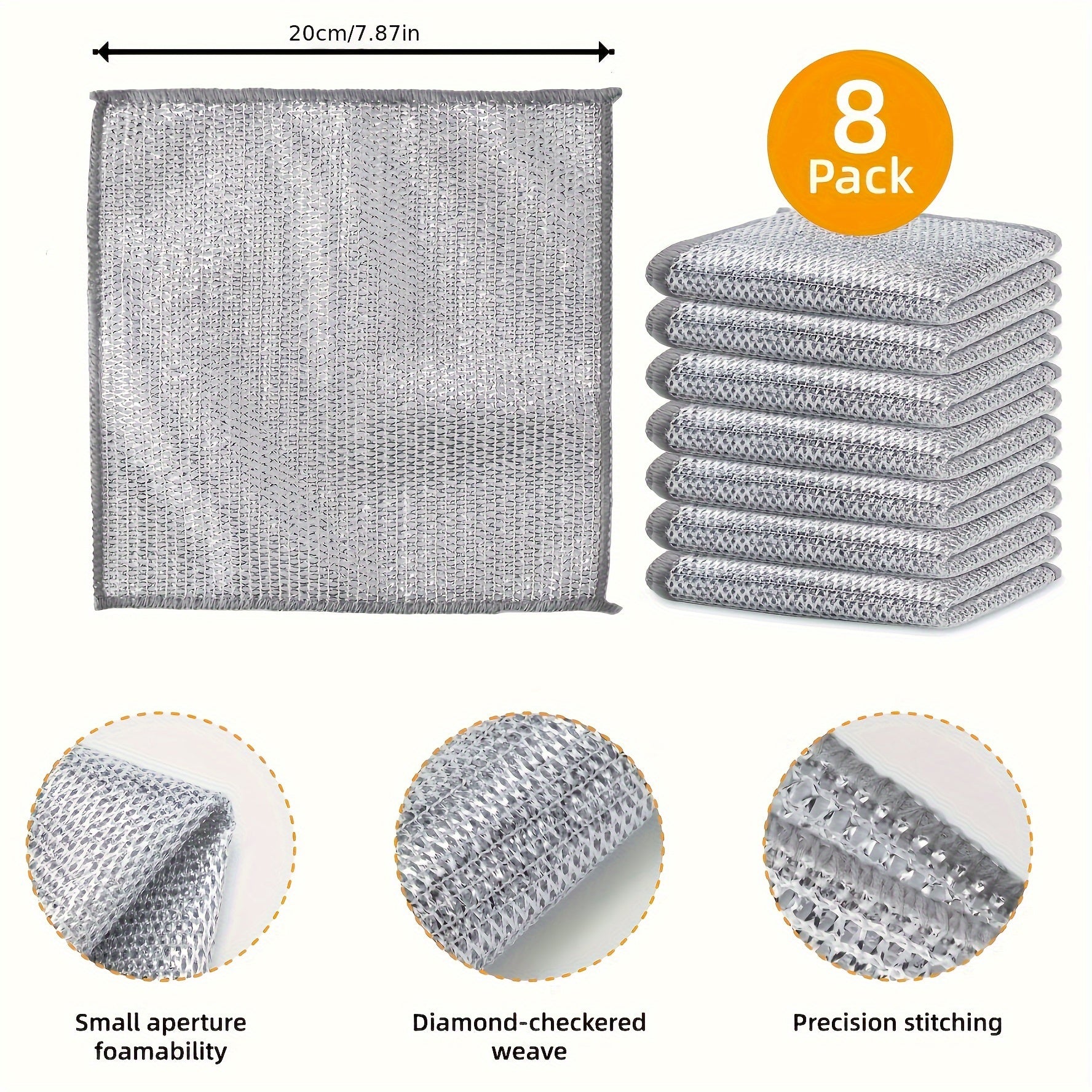 Cleaning Cloth Set Ultra-Durable Mesh Ultrafine Fiber for Dry Wet Cleaning 8 12 16pcs