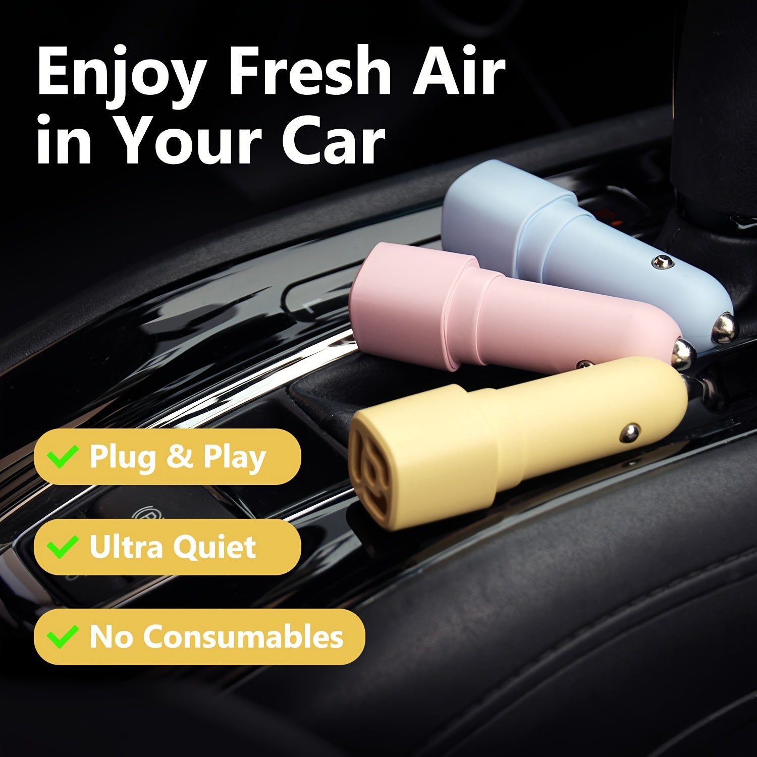 Car Ionizer Air Purifier 12V with Negative Ions for Vehicle Dust Smoke